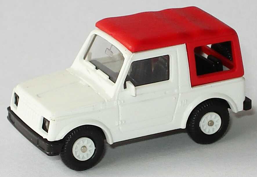 Foto 1:87 Suzuki SJ 410 Cabrio mit Verdeck weiß/rot Rietze 10160