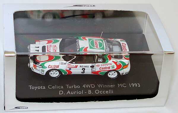 Foto 1:87 Toyota Celica Turbo 4WD Rallye Monte Carlo 1993 Castrol Nr.3, Auriol / Occelli (Siegerfahrzeug) Spark 87S023
