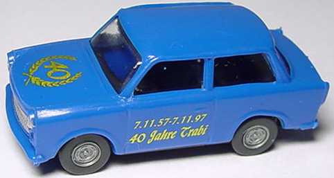 Foto 1:87 Trabant 601S blau 40 Jahre Trabi SES Automodelle 13000009
