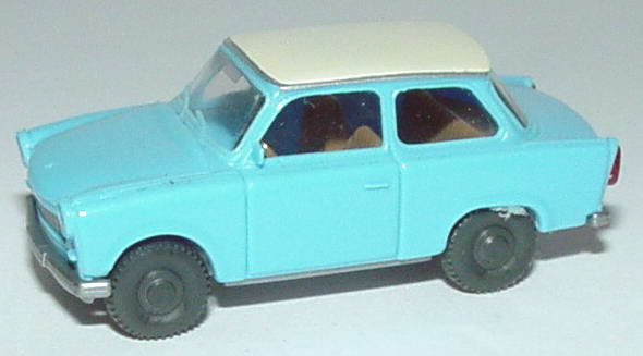 Foto 1:87 Trabant 601S hellblau, Dach weiß Wiking 129