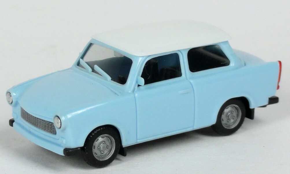 Foto 1:87 Trabant 601S hell-blau, Dach weiß herpa 3086