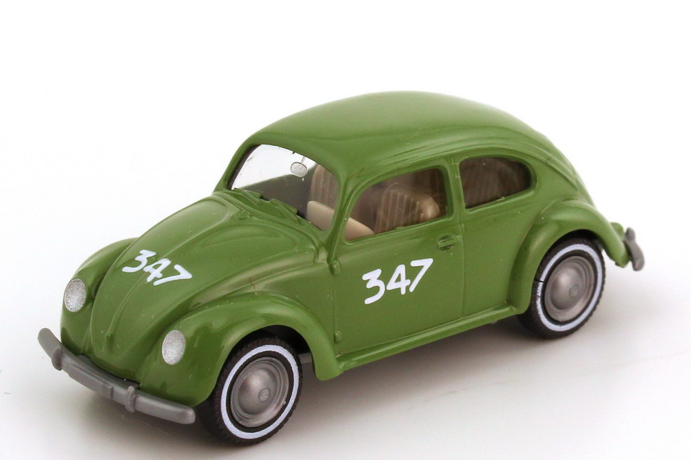 Foto 1:87 VW-AutoMuseum-Setpackung Mille Miglia 2004 (Brezel-Käfer Mille Miglia 1954 Nr.347, Strähle + Beetle Cabrio cedergrün) Werbemodell Wiking
