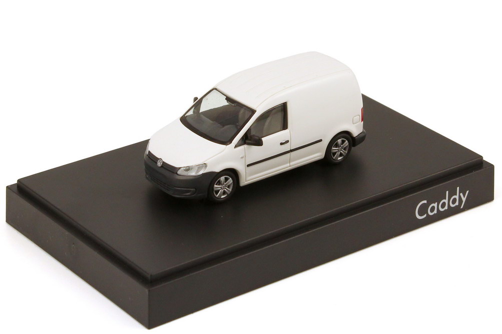 Foto 1:87 VW Caddy III Facelift 2010 Kasten candy-weiß Werbemodell Rietze 2K1099301AWKF