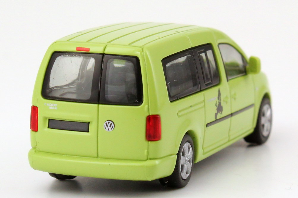 Foto 1:87 VW Caddy III Maxi Facelift 2010 Tramper primavera-grün Werbemodell Rietze 2K5099301J6E
