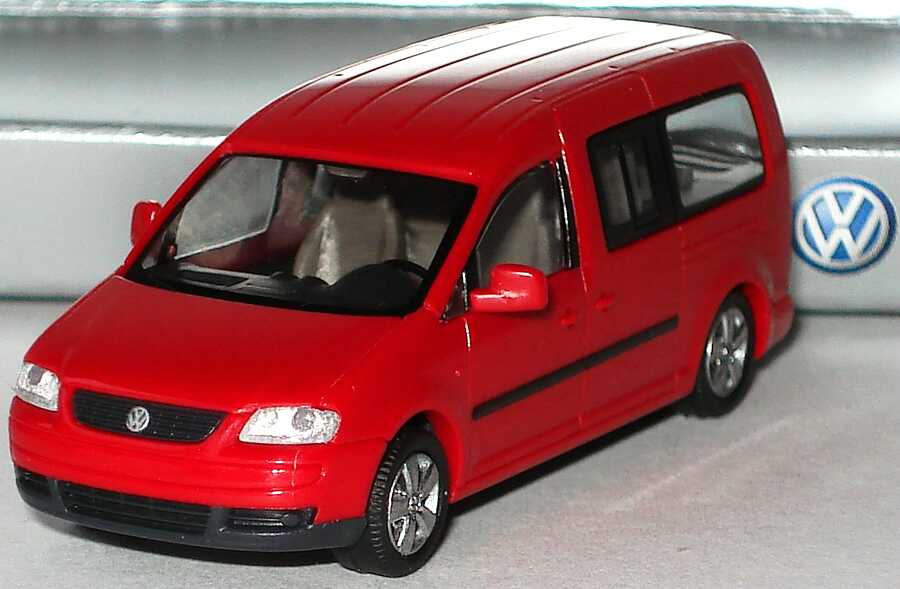 Foto 1:87 VW Caddy III Maxi Life (Typ 2K) tornadorot Werbemodell Rietze 2K3099301Y3D
