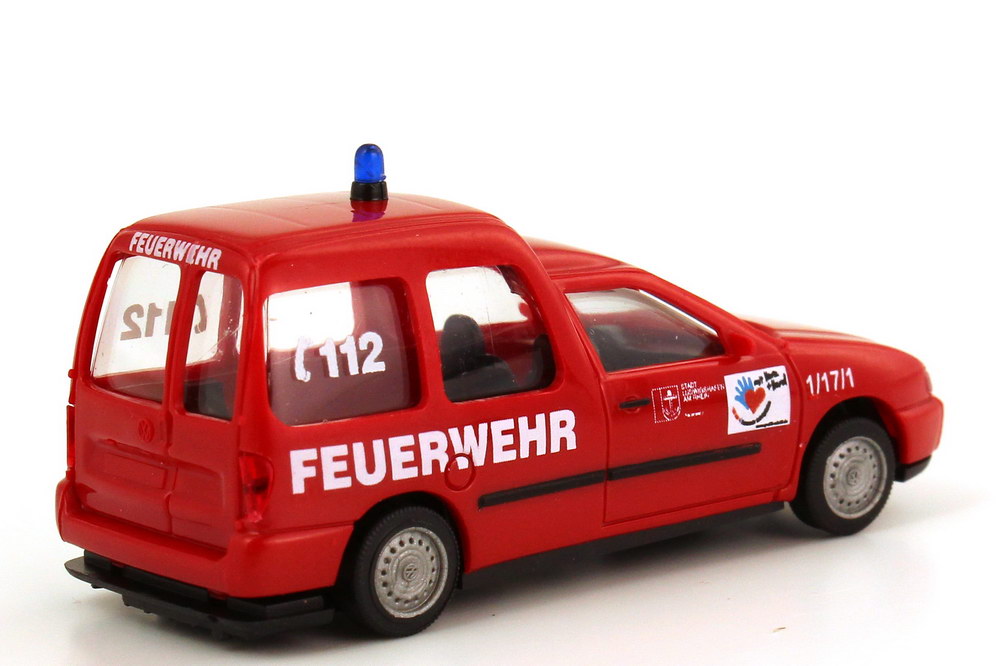 Foto 1:87 VW Caddy II Kombi (Typ 9KV) Feuerwehr Ludwigshafen rot AMW/AWM 72137