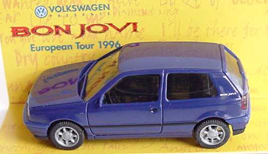 Foto 1:87 VW Golf III 2türig dunkelblau Bon Jovi herpa