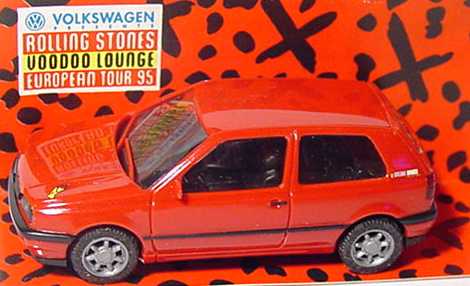 Foto 1:87 VW Golf III 2türig rot Rolling Stones Voodoo Lounge herpa