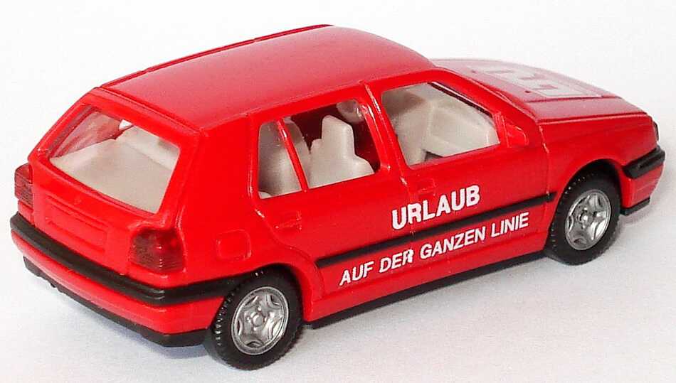 Foto 1:87 VW Golf III 4türig rot LTU - Urlaub auf der ganzen Linie Wiking