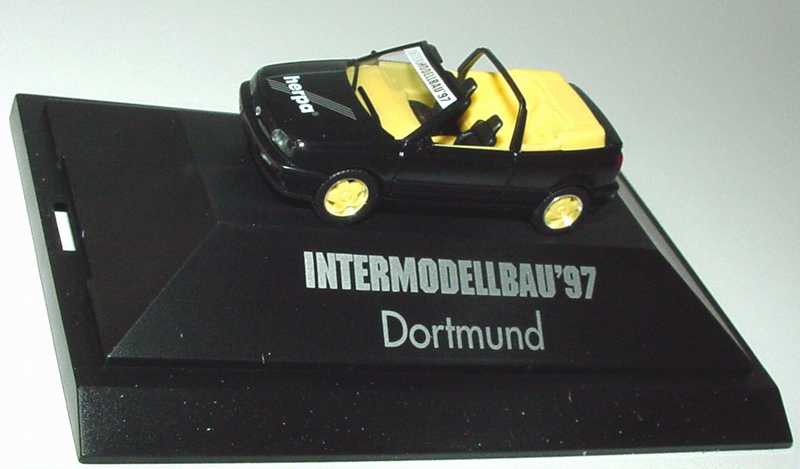 Foto 1:87 VW Golf III Cabrio schwarz/gelb Intermodellbau ´97, Dortmund herpa 228022