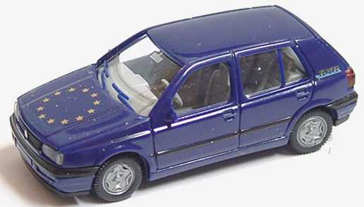 Foto 1:87 VW Golf III GL 4türig dunkelblau Europe Werbemodell Wiking