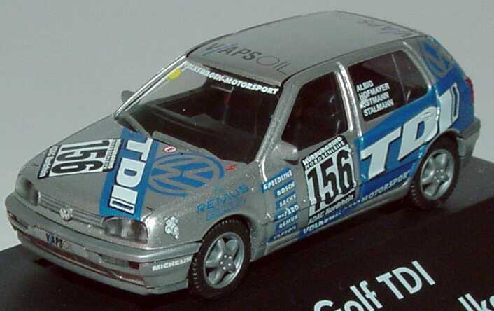 Foto 1:87 VW Golf III TDI 4türig Volkswagen Motorsport, TDI Nr.156, Albig/Hofmayer/Ostmann/Stalmann Sieger in der Diesekategorie, 24h-Rennen Nürburgring 1996 Werbemodell herpa
