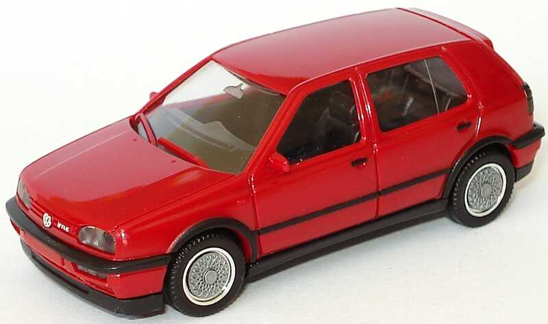 Foto 1:87 VW Golf III VR6 4türig dunkelrot, BBS-Felgen herpa