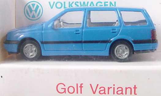 Foto 1:87 VW Golf III Variant blau Werbemodell Wiking