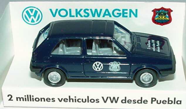Foto 1:87 VW Golf II 2türig dunkelblau 2 milliones vehiculos VW desde Puebla Werbemodell Wiking