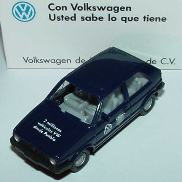 Foto 1:87 VW Golf II 2türig dunkelblau 2 milliones vehiculos VW desde Puebla Werbemodell Wiking