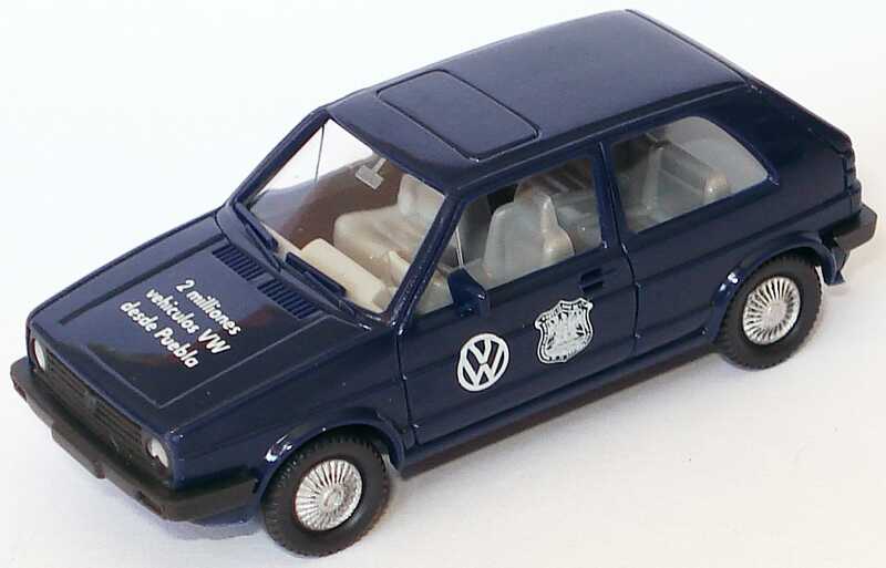 Foto 1:87 VW Golf II 2türig dunkelblau 2 milliones vehiculos VW desde Puebla Werbemodell Wiking