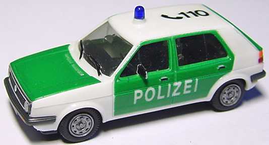Foto 1:87 VW Golf II 4türig Polizei 110 (bemalt) herpa