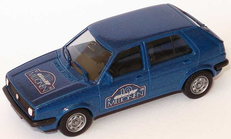 Foto 1:87 VW Golf II 4türig blau-met. 10 Golf Millionen Werbemodell herpa