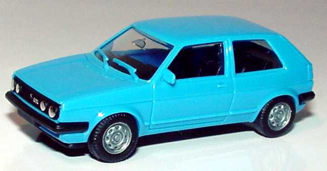 Foto 1:87 VW Golf II GTI facelift 2türig himmelblau herpa 2051