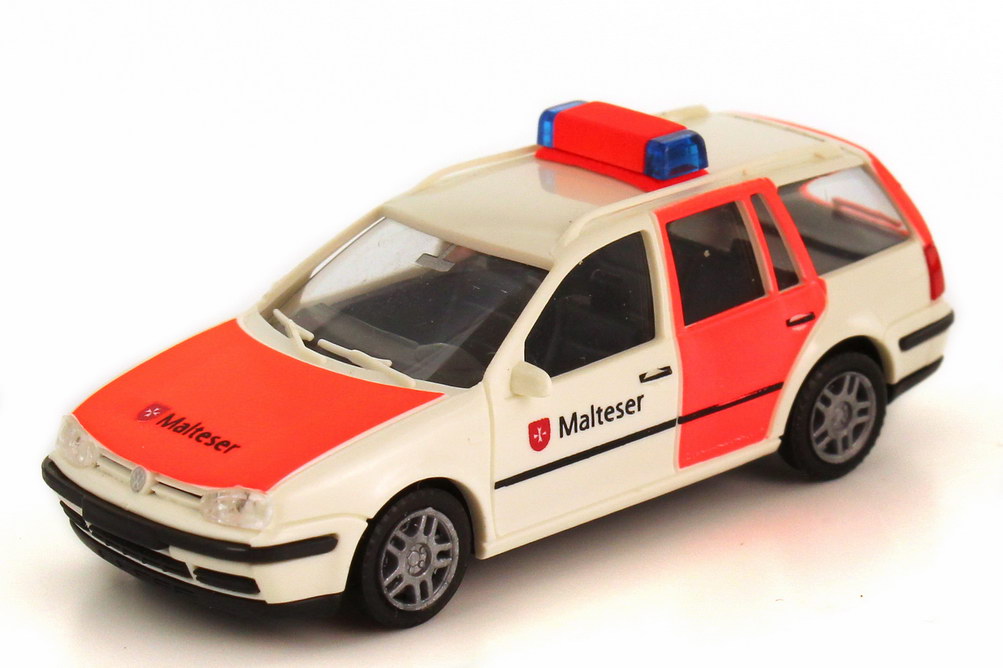 Foto 1:87 VW Golf IV Variant Malteser weiß/tagesleuchtrot AMW/AWM 72007
