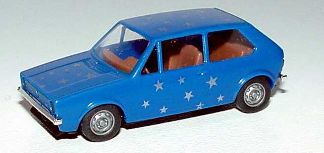 Foto 1:87 VW Golf I 2türig blau mit silbernen Sternen Brekina 25502