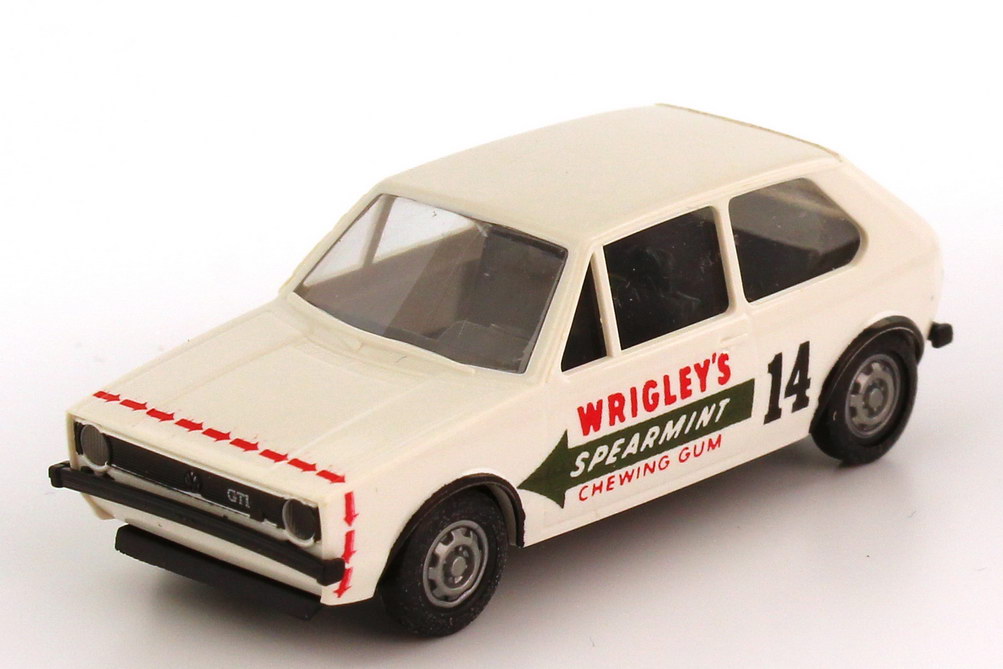 Foto 1:87 VW Golf I GTI Rallye 1977 Wrigleys Spearmint Nr.14, Joachim Kleint / Andreas Hänsch (Edition Motorsport 2002) Brekina 25518