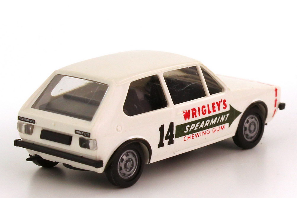 Foto 1:87 VW Golf I GTI Rallye 1977 Wrigleys Spearmint Nr.14, Joachim Kleint / Andreas Hänsch (Edition Motorsport 2002) Brekina 25518