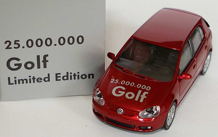 Foto 1:87 VW Golf V 4türig sunsetred-met. 25.000.000 Golf Werbemodell Wiking 1K0099301CA3X