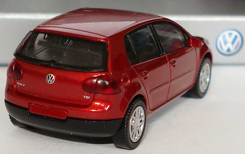 Foto 1:87 VW Golf V 4türig sunsetred-met. 25.000.000 Golf Werbemodell Wiking 1K0099301CA3X