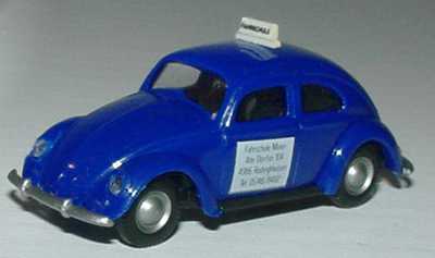 Foto 1:87 VW Käfer Brezelfenster Fahrschule Meier blau Praliné 2734