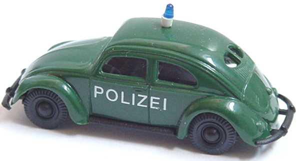 Foto 1:87 VW Käfer Brezelfenster Polizei grün Praliné