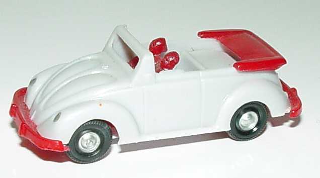 Foto 1:87 VW Käfer Cabrio grau/rot, mit Figuren EKO