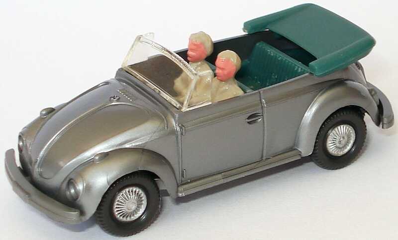 Foto 1:87 VW Käfer Cabrio silbergrau-met. (mit Figuren) Wiking