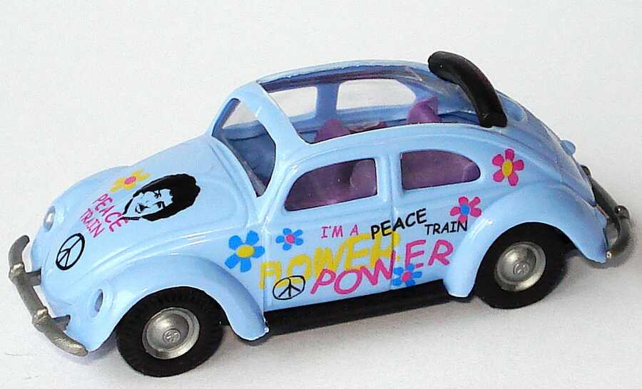 Foto 1:87 VW Käfer mit Brezelfenster und Sonnendach Hippe Käfer, Flower Power Busch 42744