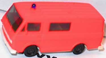 Foto 1:87 VW LT 28 Bus Feuerwehr tagesleuchtrot herpa 4016/2A