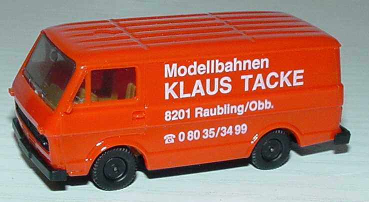 Foto 1:87 VW LT 28 Kasten Modellbahnen Tacke, Raubling (Spiegel vorne) herpa