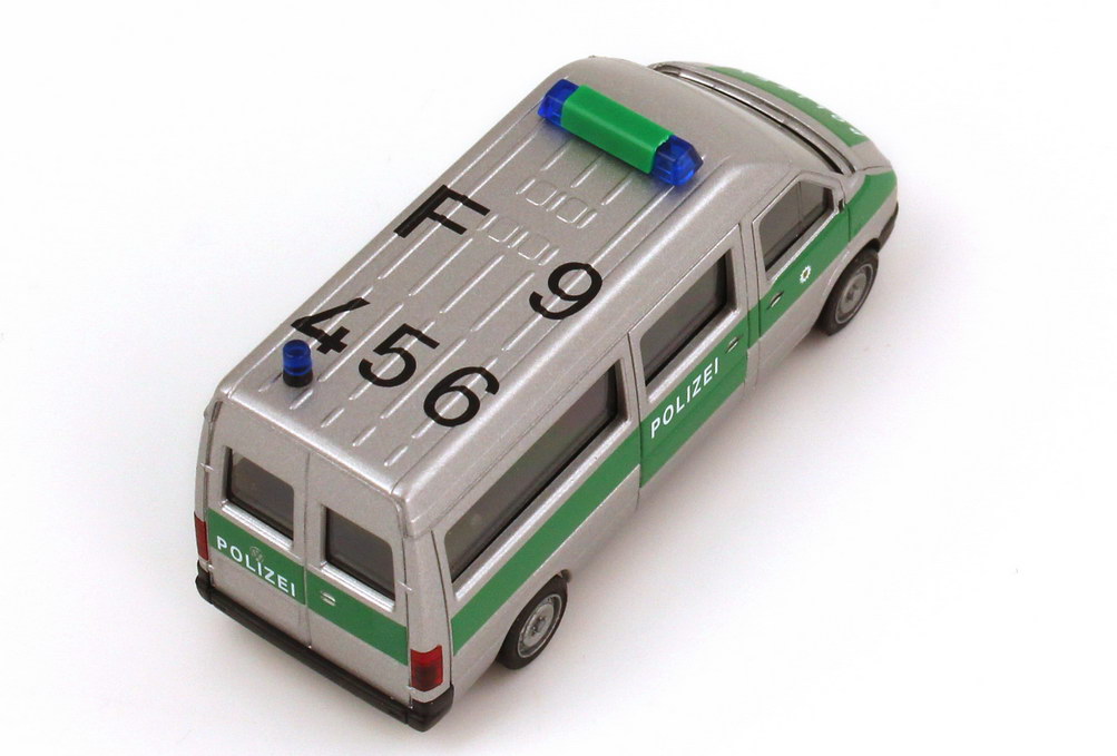 Foto 1:87 VW LT (LT2) Bus Hochdach Polizei F9 456 silber/grün herpa 045636
