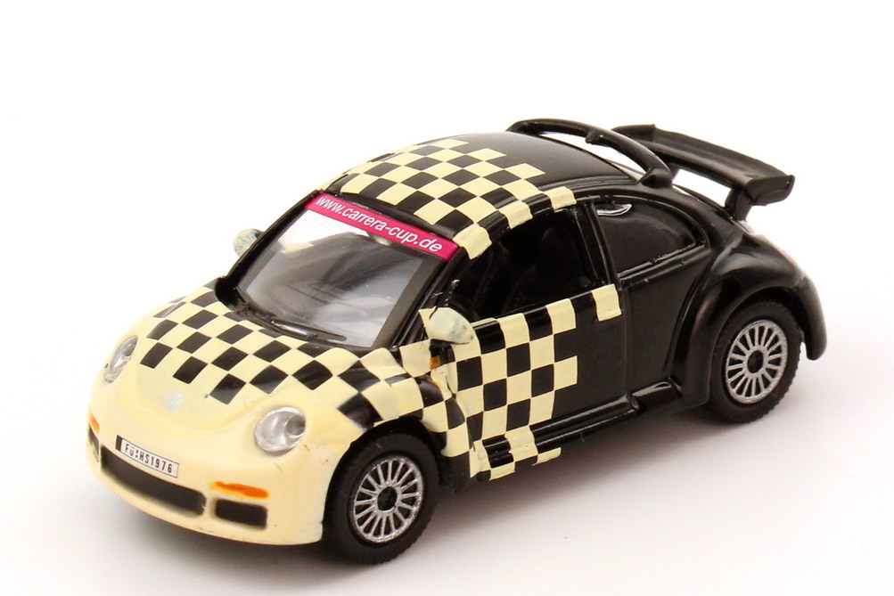 Foto 1:87 VW New Beetle RSi Carrera-Cup Design karierte Flagge hellgelb/schwarz Schuco 21974