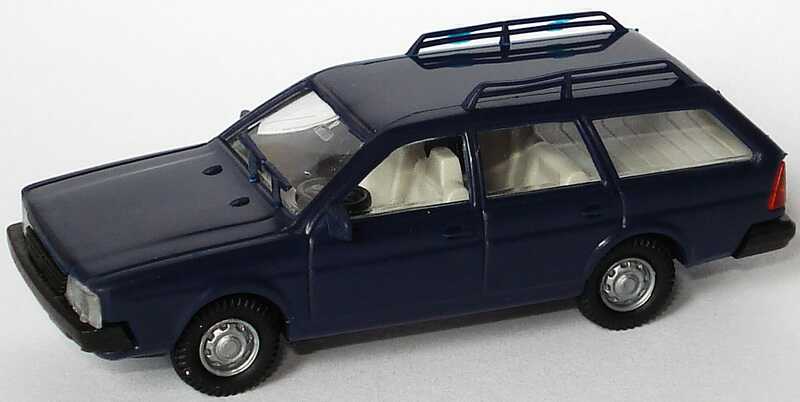 Foto 1:87 VW Passat II Variant mit Dachreeling nachtblau, IA hellgrau euromodell