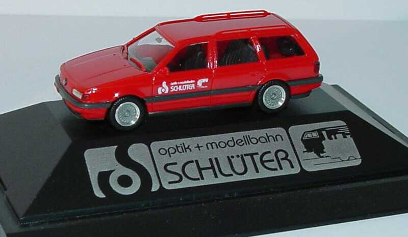 Foto 1:87 VW Passat Variant GL (Typ B3) rot mit BBS-Felgen Schlüter herpa