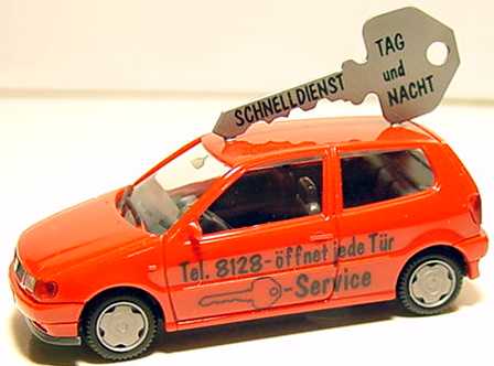 Foto 1:87 VW Polo 2türig Schlüssel-Service rot herpa 043953