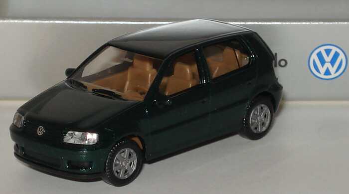 Foto 1:87 VW Polo Facelift 4türig dunkelgrün-met. Werbemodell Wiking