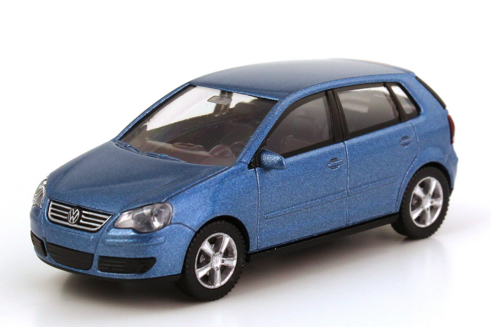 Foto 1:87 VW Polo IV Facelift 2005 4türig (Typ 9N3) tossa-blau-met. Wiking 03440