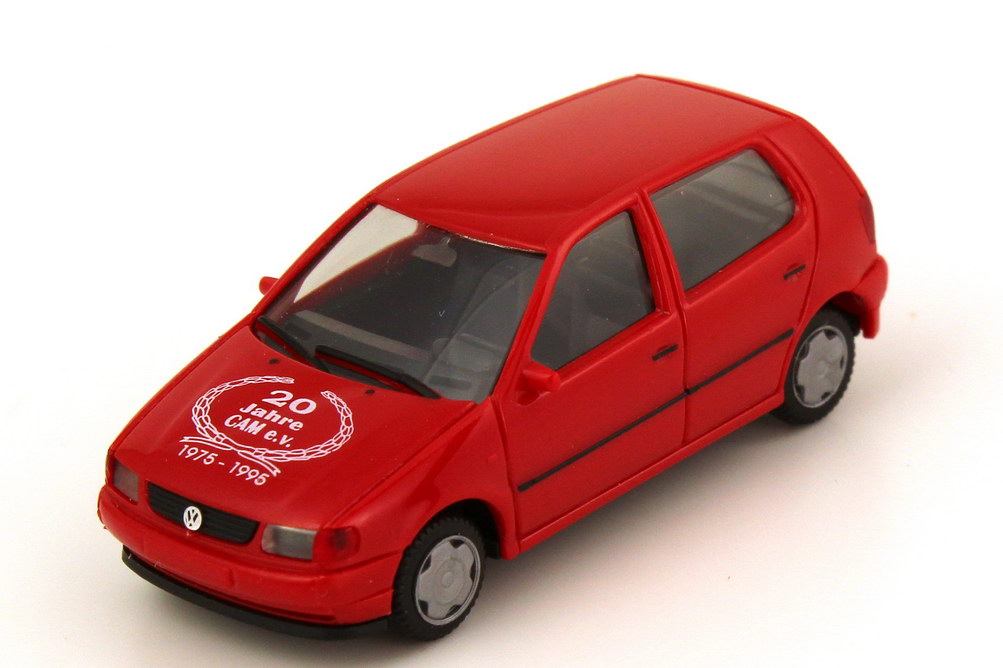 Foto 1:87 VW Polo Typ 6N 4türig rot 20 Jahre CAM e.V. 1975 - 1995 - herpa
