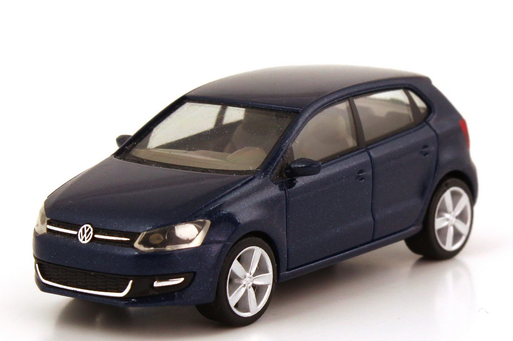Foto 1:87 VW Polo V TDI (Typ 6R) 2009 4türig shadowblue-met. herpa 6R0099301AD5Q