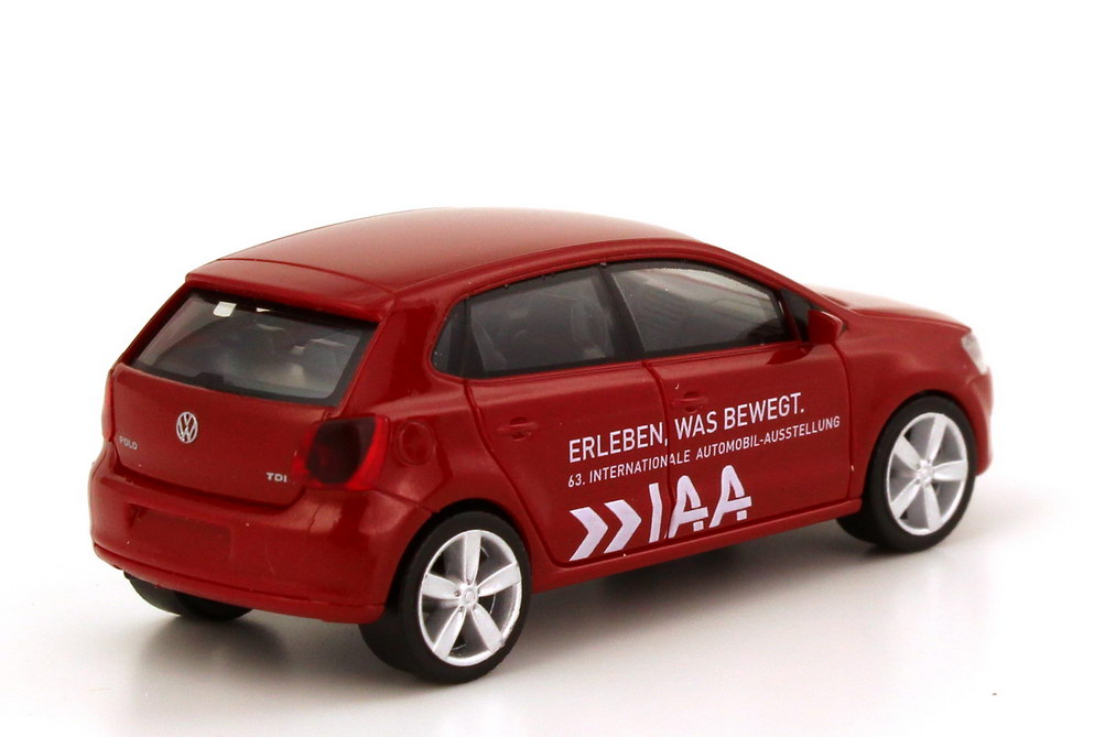 Foto 1:87 VW Polo V 2009 4türig TDI rot-met. 63. IAA 2009 - Erleben was bewegt. VW - herpa 6R0 099 301 A