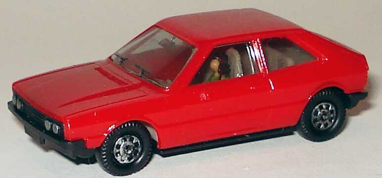 Foto 1:87 VW Scirocco I GTI rot, Bodenplatte schwarz (mit Insassen) herpa 2002
