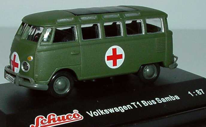 Foto 1:87 VW T1 Bus Samba Bundeswehr Rotes Kreuz Schuco 21895