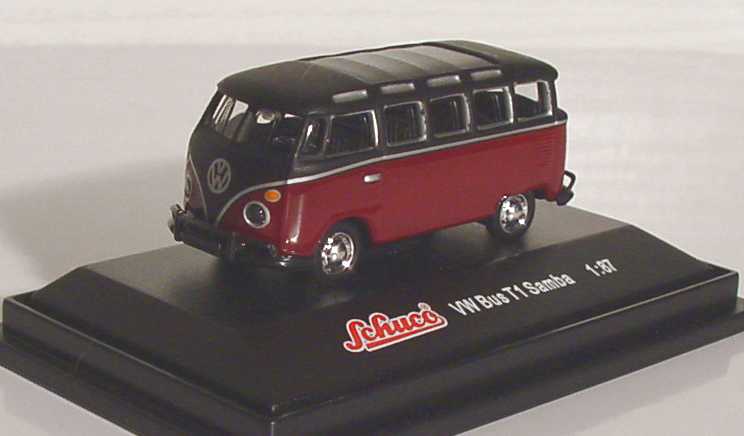 Foto 1:87 VW T1 Bus Samba weinrot/schwarz Schuco 21684